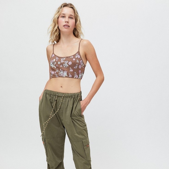 Urban Outfitters Floral Crop Cami Brown Size M L - Picture 4 of 8